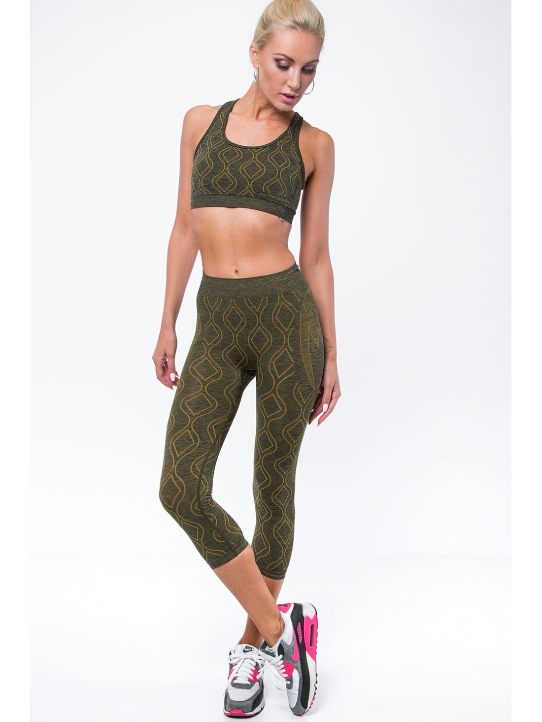 Khaki sportinis rinkinys MR81228 - Internetinė parduotuvė - Boutique